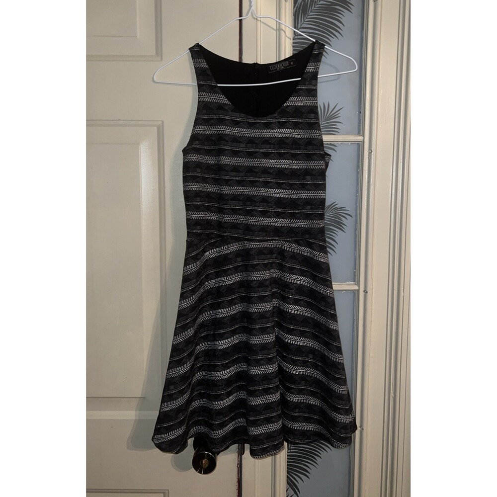 Clockhouse Black White Arrows Fit & Flare Mini Dress PP